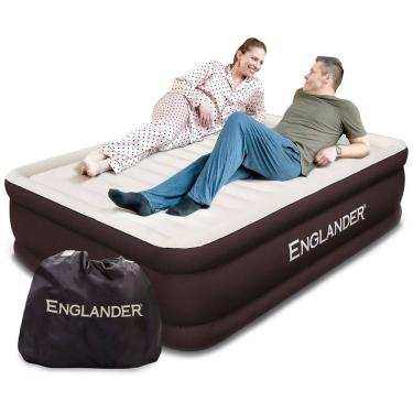 Imagem de Colchão Cama Inflável Queen Microfibra Bomba de Inflar Interna Cama Mais Alta, Marinho, Marinho, ENGLANDER, Azul Marinho