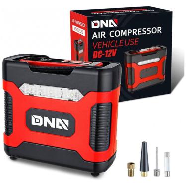 Imagem de Compressor de Ar com Fio Portátil 150 PSI com Manômetro, 12V, DNA MOTORING TOOLS00210, Vermelho