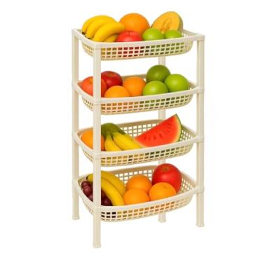 Imagem de Fruteira De ChãO Cesto 4 Andares Organizador Frutas Multiuso(Branco)