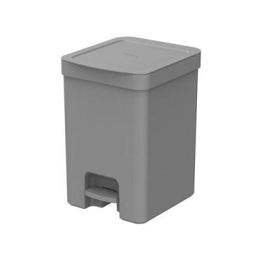 Imagem de Lixeira para Cozinha com Pedal Basculante 12L Ou Trium, Chumbo