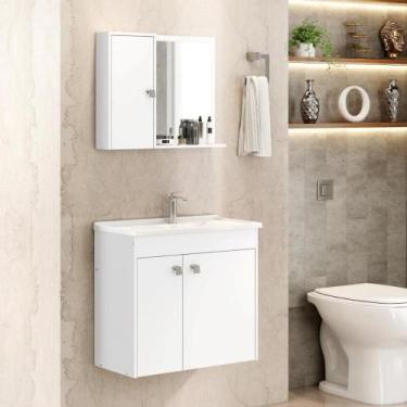 Imagem de Conjunto Banheiro Munique II com Gabinete, Espelheira e Cuba - BECHARA