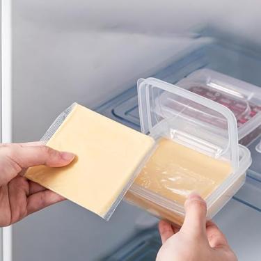 Imagem de Organizador de geladeira de grau alimentício e congelador, caixas dispensadoras de queijo, caixas de armazenamento de vegetais