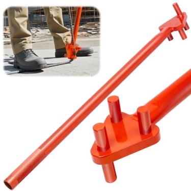 Imagem de NiQiWuKin Dobrador manual de vergalhão para haste plana de aço e aço, ferramenta de dobra de metal operada manualmente com cabeça reversa, capacidade de 5/8 polegadas