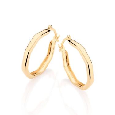 Imagem de Argola Rommanel Formato Irregular Banhado Ouro 18k 520903