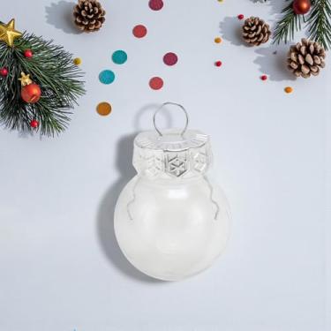 Imagem de Generic 1 peça de enfeites de bolas de Natal transparente sem laço PTE glitter dourado tom 4 cm