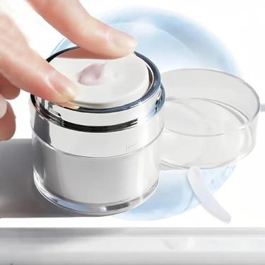 Imagem de Frascos de bomba Airless Prata Cosméticos a Vácuo Frasco de Loção de Viagem Dispensador de Bomba Recarregável Frascos de Maquiagem, 15 ml