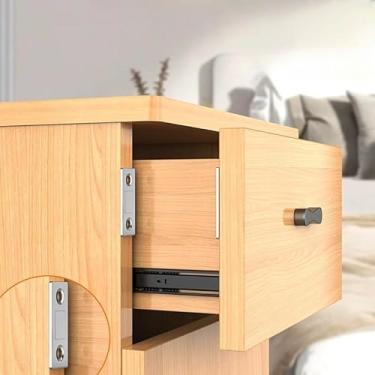 Imagem de Pacote com 3 travas magnéticas para armário, trava magnética ultrafina com adesivo e parafuso, fechos de armário com ímãs para porta deslizante de armário de gaveta, preferível para cozinha, quarto