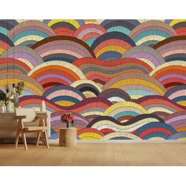 Imagem de LOOWAP Papel de parede mural autoadesivo Boho para quarto, sala de estar, restaurante