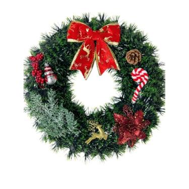 Imagem de Guirlanda de Natal de luxo, tamanho grande 30-40 cm Decorações de Natal para uso doméstico Época festiva(Verde 2 Grande)