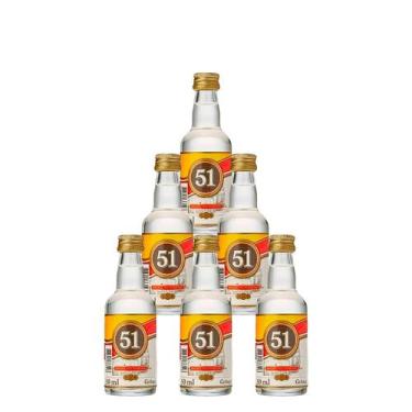 Imagem de Miniatura Cachaça Aguardente 51 50ml 6 Unidades