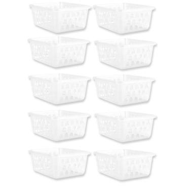 Imagem de Kit 10 Cesto Multiuso Organizador Médio Transparente 20x15x6 - 123 Org