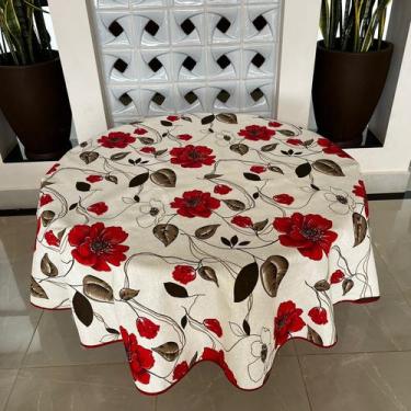 Imagem de Toalha De Mesa Redonda 6 Lugares 1,80m - TERRA DECOR, Lana
