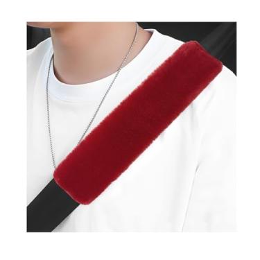 Imagem de Yourkar Capa de cinto de segurança de carro de 4 peças, protetor de cinto de segurança automático macio para uma condução mais confortável, almofada de pescoço de ombro de pelúcia quente adequada para