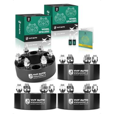 Imagem de YHTAUTO Espaçadores de roda de 15,2 x 11,44 cm compatíveis com Dodge Dakota 1991-2004, Durango 1998-2003, Viper 1992-2017 Espaçadores de pneu com parafusos de grau 1/2"-20 e 12,9", furo do cubo de 71,5 mm 4 PCS preto
