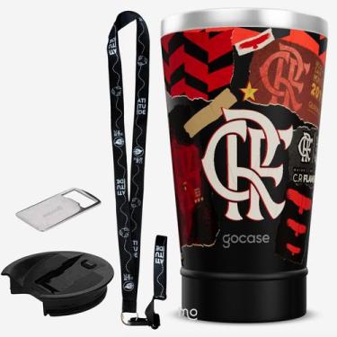 Imagem de KIT Copo Térmico GOCASE Vibe 470ml do Flamengo com tampa e abridor e t