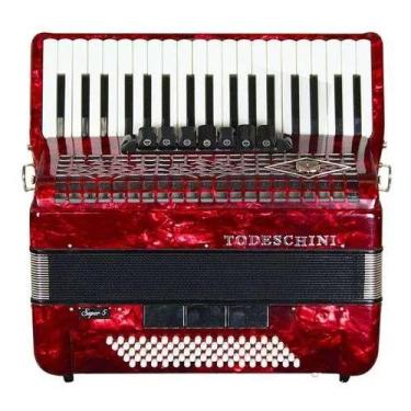 Imagem de Acordeon todeschini yw870 37 teclas e 80 baixos red c/ bag