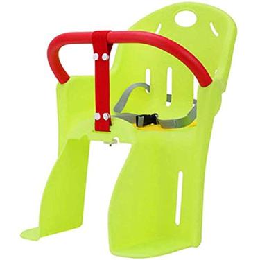 Imagem de JOEUQK Assento infantil para bicicleta, assento traseiro colorido para crianças, tubo de aço inoxidável fixo e selim de bicicleta com pedal grande, com cinto de segurança, verde