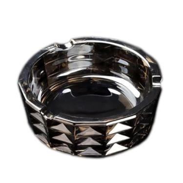 Imagem de ZABEES Bandeja de cinzeiro para fumar criativo cristal transparente redondo cinzeiro cor sólida para escritório Ktv bar decoração de casa