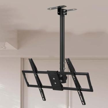 Imagem de FENOKD Suporte de TV de teto ajustável - suporte de parede para TV, suporte de TV para teto, suporte de TV telescópico ajustável em altura para TVs de 45-80 polegadas, montagem no teto máx. 600 x 400