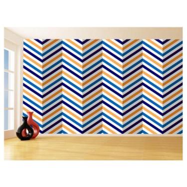 Imagem de Papel De Parede 3D Sala Chevron Zig Zag Listras 3,5M Zig37 - Você Deco