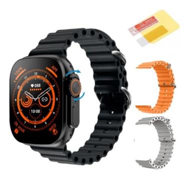 Imagem de Relogio Smartwatch Iwo W68 Plus Ultra Faz Recebe Chamadas Gps Nfc Baix