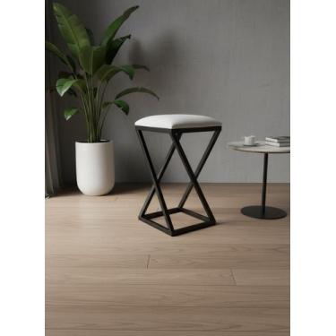 Imagem de Banqueta Banquinho Industrial material sintético Branco - Loja Béle