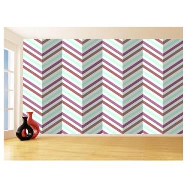 Imagem de Papel De Parede 3D Sala Chevron Zig Zag Listras 3,5M Zig40 - Você Deco