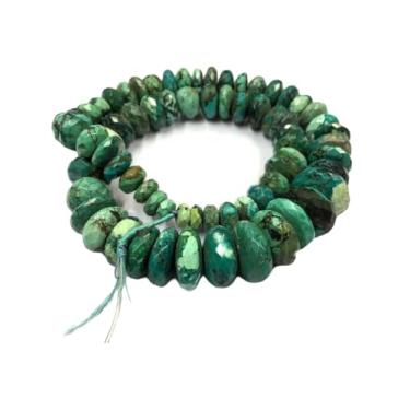 Imagem de Lady Works Fio de pedra natural turquesa Arizona de 33 cm, contas facetadas Rondelle de 6 a 20 mm para fazer joias DIY | Beads_01973