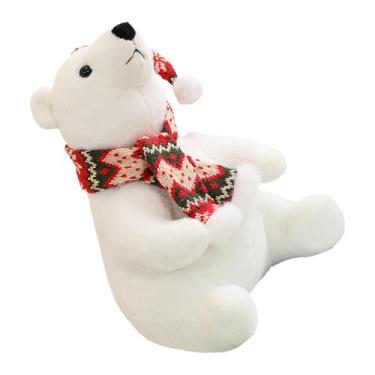 Imagem de Peluche Urso Polar - Brinquedo De Natal Adorável De Animal De Peluche,Urso Polar Macio E Confortável Com Cachecol,Para Crianças E Mulheres, Para Quarto, Sofá, Sala De Estar, Casa,