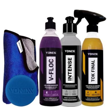 Imagem de Kit Lavagem Completa Shampoo V-Floc, Revitalizador INTENSE, CERA Carnauba Tok Final Vonixx