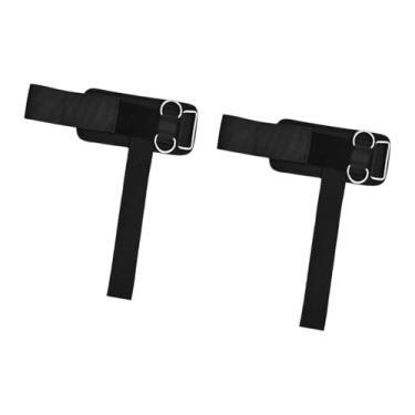 Imagem de Colaxi Conjunto de 2 faixas de pulso para levantamento de peso, com anéis duplos em D, ideais para exercícios em banco de musculação e levantamento de peso, Preto 32x17.5cm