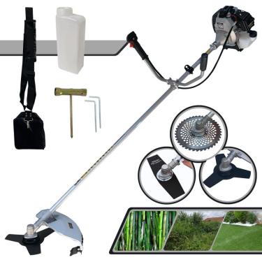 Imagem de Roçadeira Robusta Toyama TBC43H À Gasolina 43cc 1,7HP 4 Opções de Corte Com Lâmina Facão, Lâmina 3 Pontas, Lâmina 40 Dentes Vídea e Carretel de Nylon