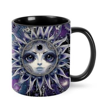 Imagem de Jumou Caneca de café Sun 325 ml copo de cerâmica engraçado bonito para mulheres homens novidade presentes de aniversário Natal micro-ondas escritório casa