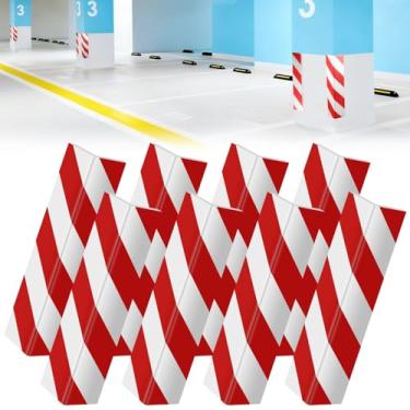 Imagem de OMISTAR 8 peças de protetores de parede de garagem, protetores de espuma de canto de parede de garagem, protetores de borda de parede reflexivos, protetores de para-choques de porta autoadesivos