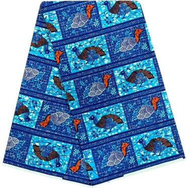 Imagem de Shenbolen 6 jardas tecidos africanos Ankara impressão de cera africana Dashiki (A44, 14 jardas)