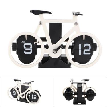 Imagem de Mingzhe Relógio de Mesa retrô Mecânico Em Formato de Bicicleta, Relógio de Mesa Com Temporizador e Lembrete para Escritório e Casa (Branco)