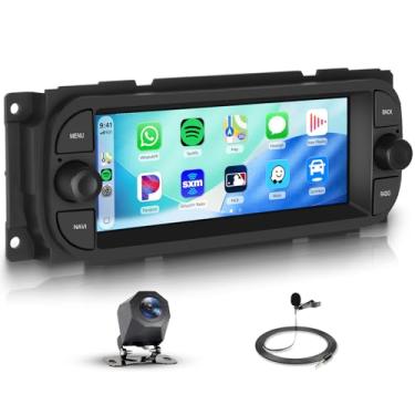 Imagem de [4G + 64G] Estéreo automotivo para Jeep Grand Cherokee/Wrangler/Chrysler/Dodge, tela sensível ao toque de 16,86 cm, rádio veicular CarPlay, Android, Auto, BT, WiFi, GPS, FM EQ, Android 13, unidade de