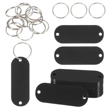 Imagem de PATIKIL 20 peças em branco para estampagem de metal, etiquetas de nome de 5 cm de aço inoxidável, etiquetas de metal, disco de placa com 2 furos, chaveiro para gravação a laser, etiquetas de coleira