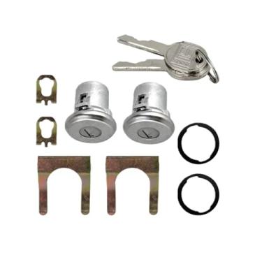 Imagem de Conjunto de 2 cilindros de fechadura de porta de carro com chaves 5070006 para caminhão Chevrolet/C10 C20 C30 1965-1987