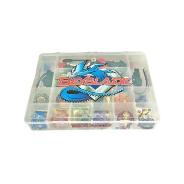 Imagem de Kit Maleta 12 Bey Blade Batalha Beyblade Burst Metal LED - Hasbro, Bat