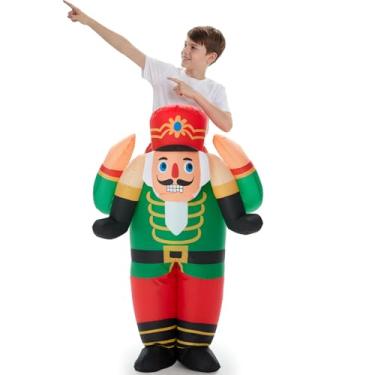 Imagem de VioraWhite Christmas Nutcracker Inflatable Costume for Kids Blow up Funny Riding on Costume for Children Boy Girl Cosplay Outfit