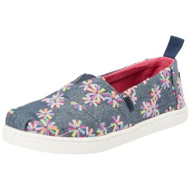 Imagem de Toms Mocassim feminino clássico Alpargata, Floral bordado azul-marinho, 12.5 Little Kid