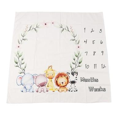 Imagem de Phefop Cobertor de Primeiro Ano para bebê, Cobertor Fotográfico Mensal de bebê para Fotografia de Recém-nascido, Pano de Fundo Macio Com Padrão de Guirlanda de 39 X 39 Polegadas Com