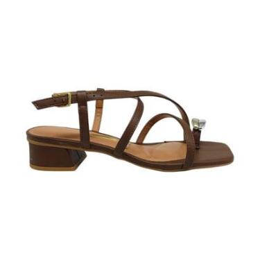 Imagem de Sandália Feminina Salto Bloco Baixo Detalhe no Dedão Vizzano 6454123-Feminino