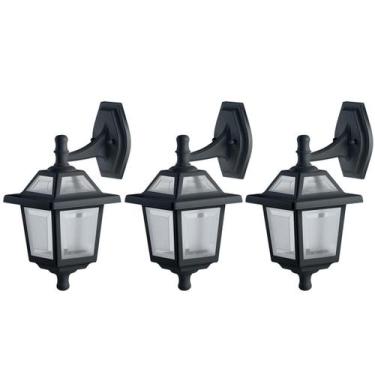 Imagem de Kit 3 Arandelas Luminárias de Parede Pretas Retro Vintage Colonial 39c