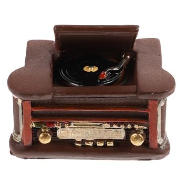 Imagem de IMIKEYA Acessório de casa de bonecas, toca-discos em miniatura, design retrô realista para adereços de fotografia e decoração de casa pequena para projetos DIY e cenas criativas