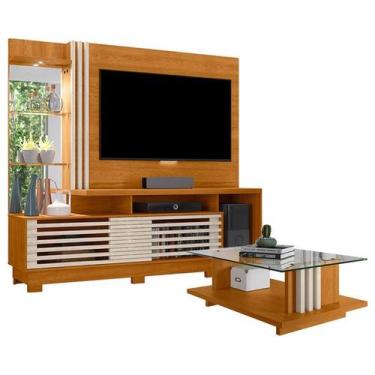 Imagem de Estante Home Theater com Pés e Mesa de Centro Frizz Plus Cinamomo Off 