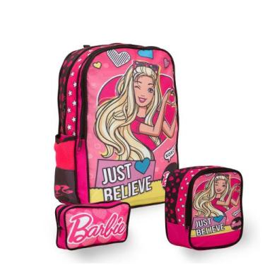 Imagem de Kit Mochila Infantil De Costas Barbie Reforçada Lançamento - Toys 2U