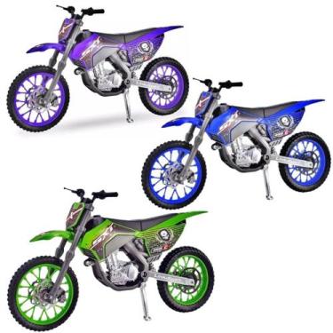Imagem de Kit 3 Moto De Brinquedo Motocross Pneus de Borracha Motinha - Usual Br
