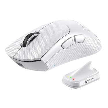 Imagem de MAMBASNAKE Mouse ATTACKSHARK V8 sem fio ultraleve para jogos com sondagem de 8K, 42000 DPI, chip Nordic54L15 MCU, PAW3950 Max com fio de sensor/BT/2,4 GHz, bateria longa de 400 horas, programável para